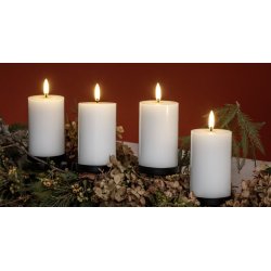 Adventsske med bloklys nordic white