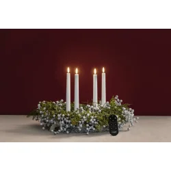 Adventsske med kronelys nordic white