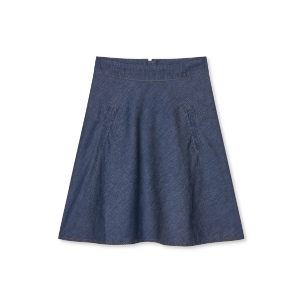 Air denim stelly skirt mid blue den
