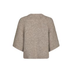 Amaya fluffy knit cardigan beige melange