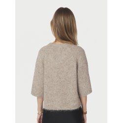 Amaya fluffy knit cardigan beige melange