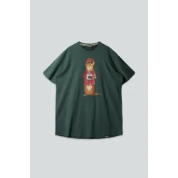An otter coffee t-shirt green