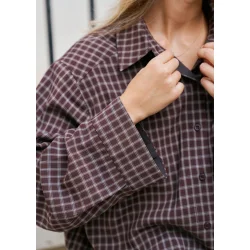 Anella check shirt chocolate 
