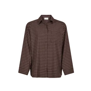 Anella check shirt chocolate 