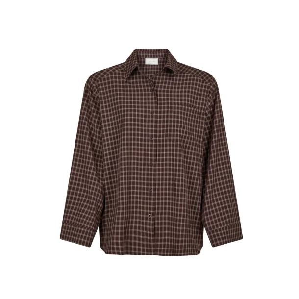 Anella check shirt chocolate 