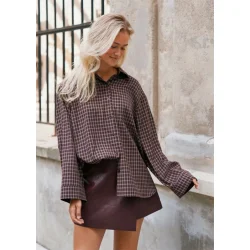 Anella check shirt chocolate 