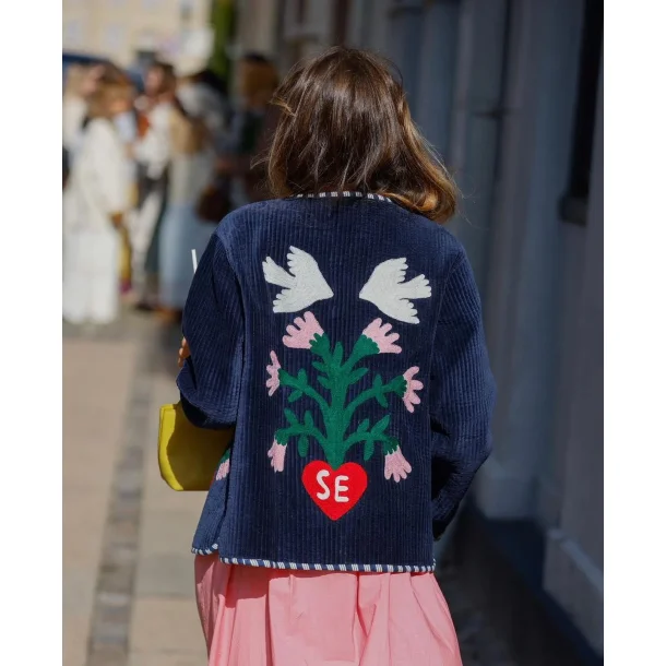 Anil jacket suzani embroidey navy