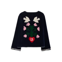 Anil jacket suzani embroidey navy