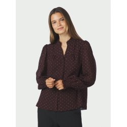 Astrida dotted blouse burgundy