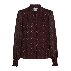 Astrida dotted blouse burgundy