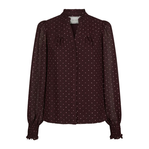 Astrida dotted blouse burgundy