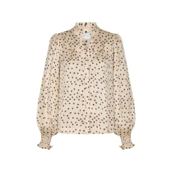 Astrida flower jacquard blouse crem