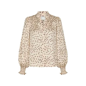 Astrida flower jacquard blouse crem