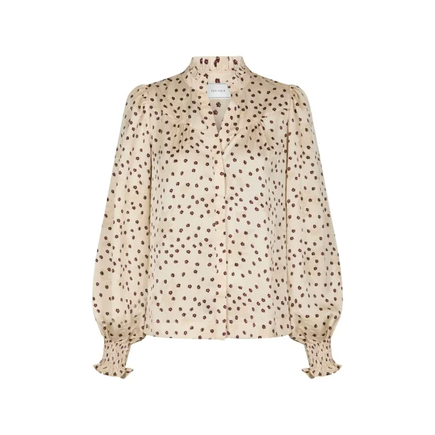 Astrida flower jacquard blouse crem
