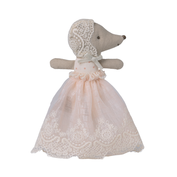 Baby mus i d�bskjole rosa 