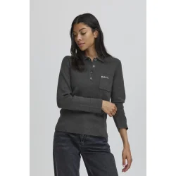 Bamarietta knit polo dark grey mel