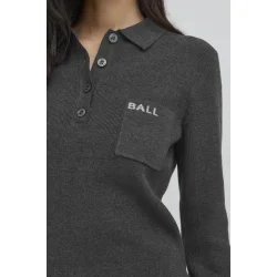 Bamarietta knit polo dark grey mel