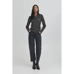 Bamarietta knit polo dark grey mel