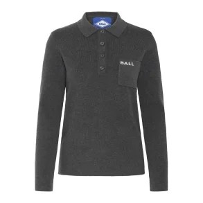 Bamarietta knit polo dark grey mel