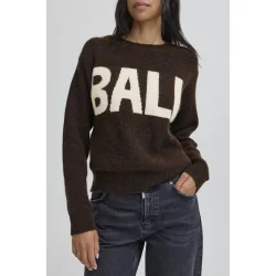 Bastacy rib logo pullover coffee b