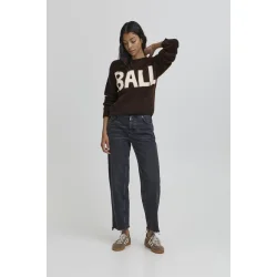 Bastacy rib logo pullover coffee b