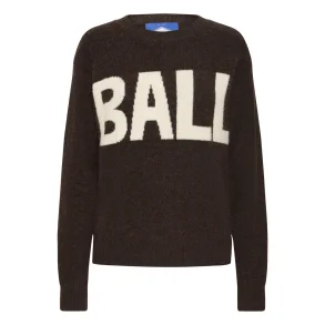 Bastacy rib logo pullover coffee b