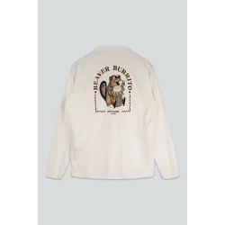 Beaver burrito boxfit ls t-shirt star white