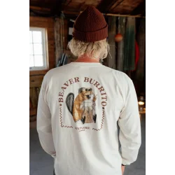 Beaver burrito boxfit ls t-shirt star white