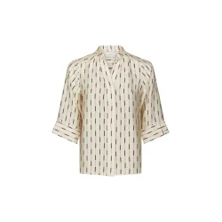 Camile print blouse creme