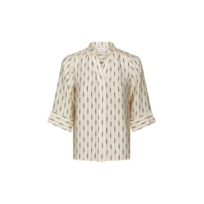 Camile print blouse creme