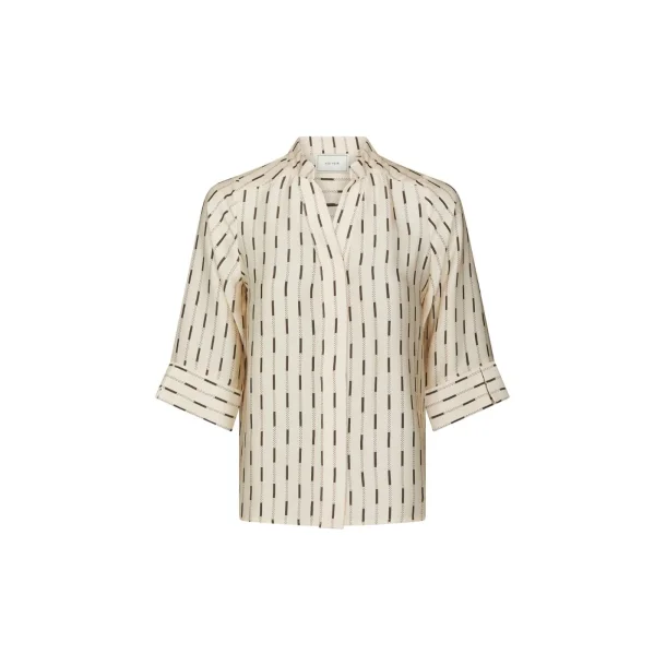 Camile print blouse creme