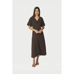 Bomba structure solid dress dark br