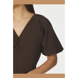 Bomba structure solid dress dark br