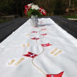 Bordlber med dannebrog 30x175 cm