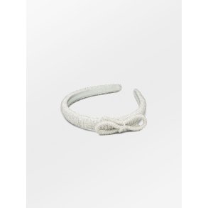 Bow slim beaded hairbrace off white