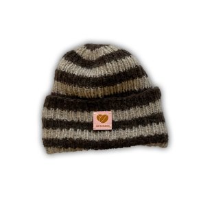 Coffee beanies hue striped brown