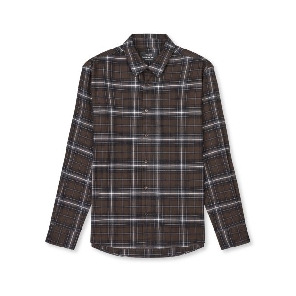 Cotton flannel check sune shirt demitasse check