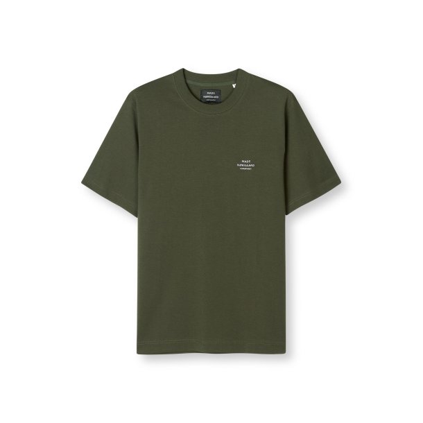 Cotton jersey frode logo olive nigh