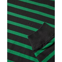 Cotton jersey stripe frode tee black/verdant green