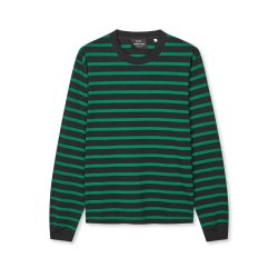 Cotton jersey stripe frode tee black/verdant green
