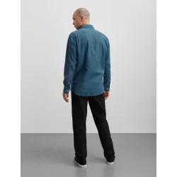 Cotton linen sune shirt sargasso 