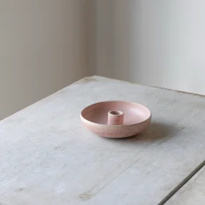 Oda lysestage sk�l lille rosa