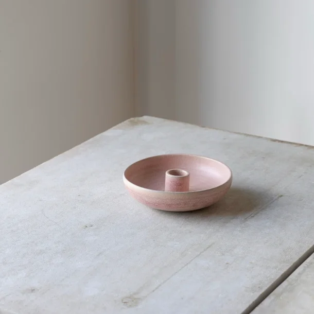 Oda lysestage sk�l lille rosa