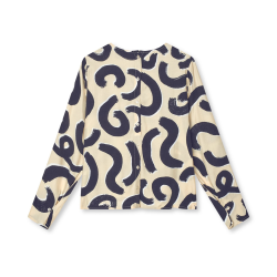 Delicate twill flow top swirl aop a