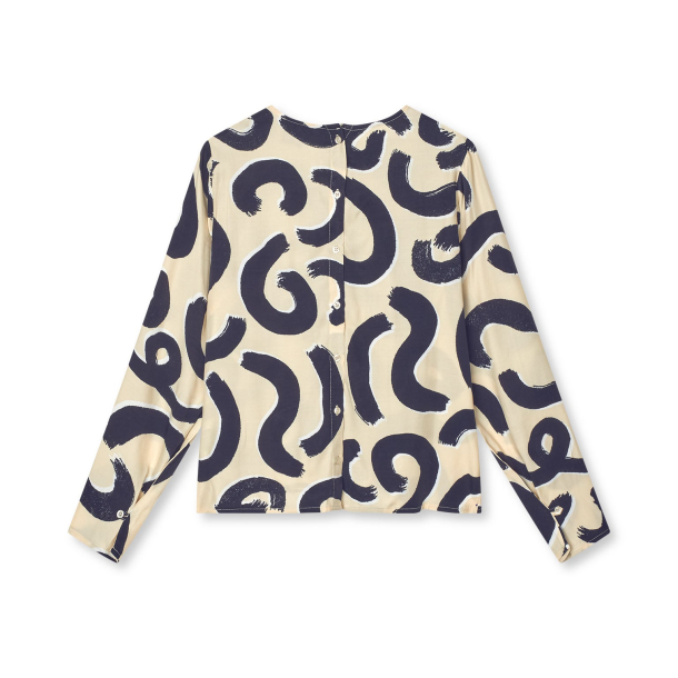 Delicate twill flow top swirl aop a