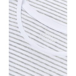 Fine jersey stripe teasy tee light grey