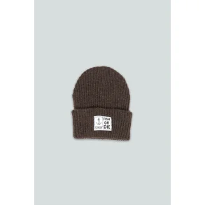 Fish or die beanie dark brown 