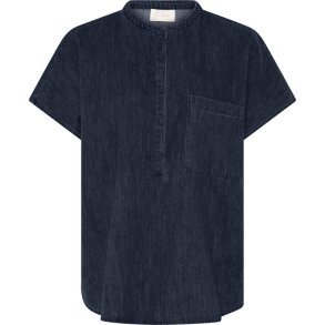 Frau colombo ss denim top dark blue