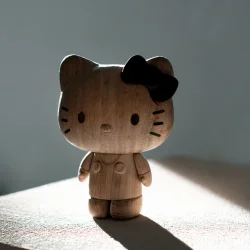 Hello Kitty smoke stained oak small