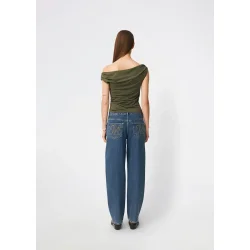 Himamd off shoulder top army dust